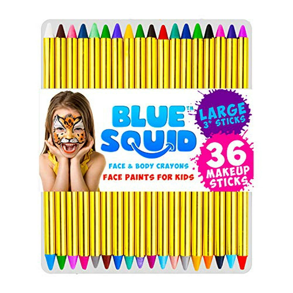 Face Paint Crayons 36 for Kids, 36 Jumbo 3.25" Face & Body Painting