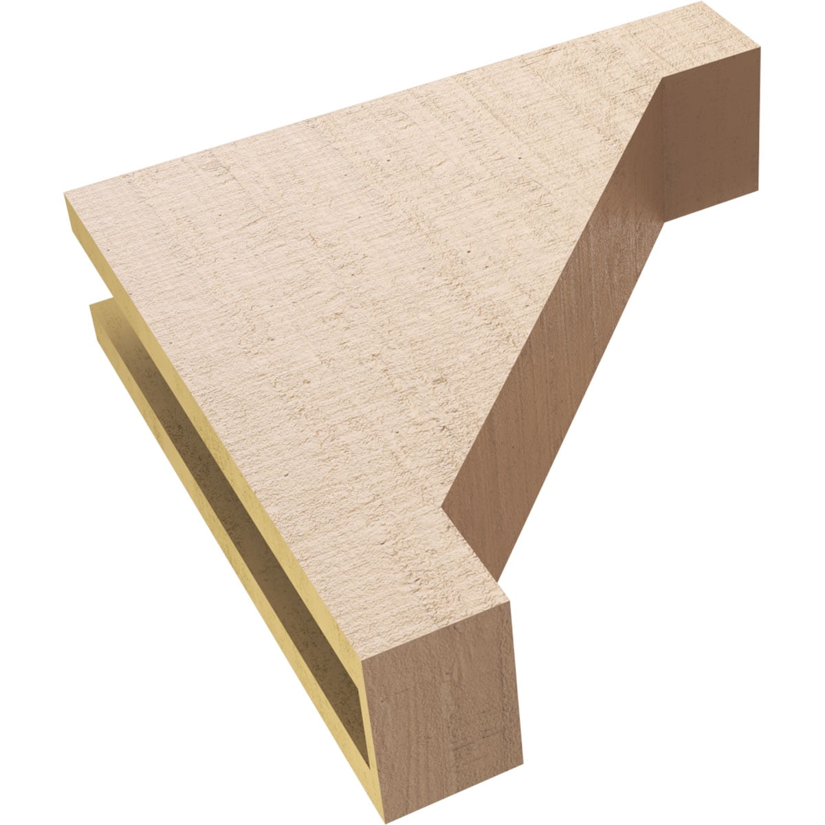 4"W x 16"D x 16"H Thin Burlington Rough Cedar Woodgrain TimberThane Corbel, Primed Tan