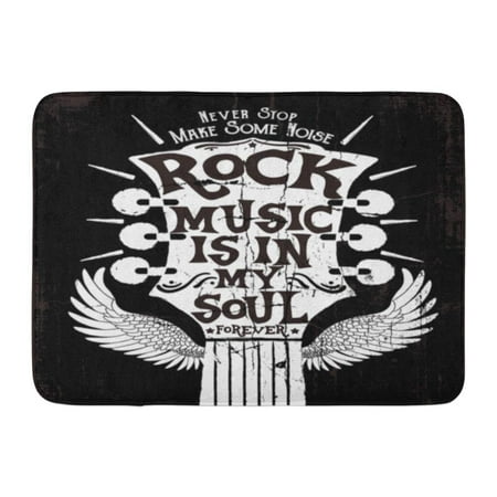 LADDKE Band Rock Music As Metal Heavy Roll Guitar Graphic Doormat Floor Rug Bath Mat 23.6x15.7