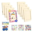 thumbnail image 1 of Wood Color Picture Frame Craft Set, 15x20 cm Children's Picture Frame Set, Craft Picture Frame DIY, DIY Photo Frames for Children with Self-Adhesive Glitter Stones, 1 of 4