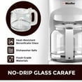 thumbnail image 6 of 12-Cup White Coffee Maker - Borosilicate Carafe, Auto-Off, Reusable Filter, Anti-Drip, Keep-Warm Function, Clear Water Level Window, White Kitchen Accessories, 6 of 12