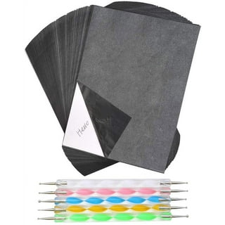 Jeashchat 50 Sheets Copy Paper Clearance, Black Transfer Paper Tracing Paper for Wood, Paper, Canvas - Carbon Paper for Tracing Patterns and Sketches