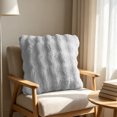 thumbnail image 6 of Btomtd Wavy Plush Throw Pillow Cover 18 x 18 Inch, Soft Decorative Couch Pillow Covers, Hidden Zipper Pillow Cases for Sofa Bedroom, Dark Gray, 6 of 7