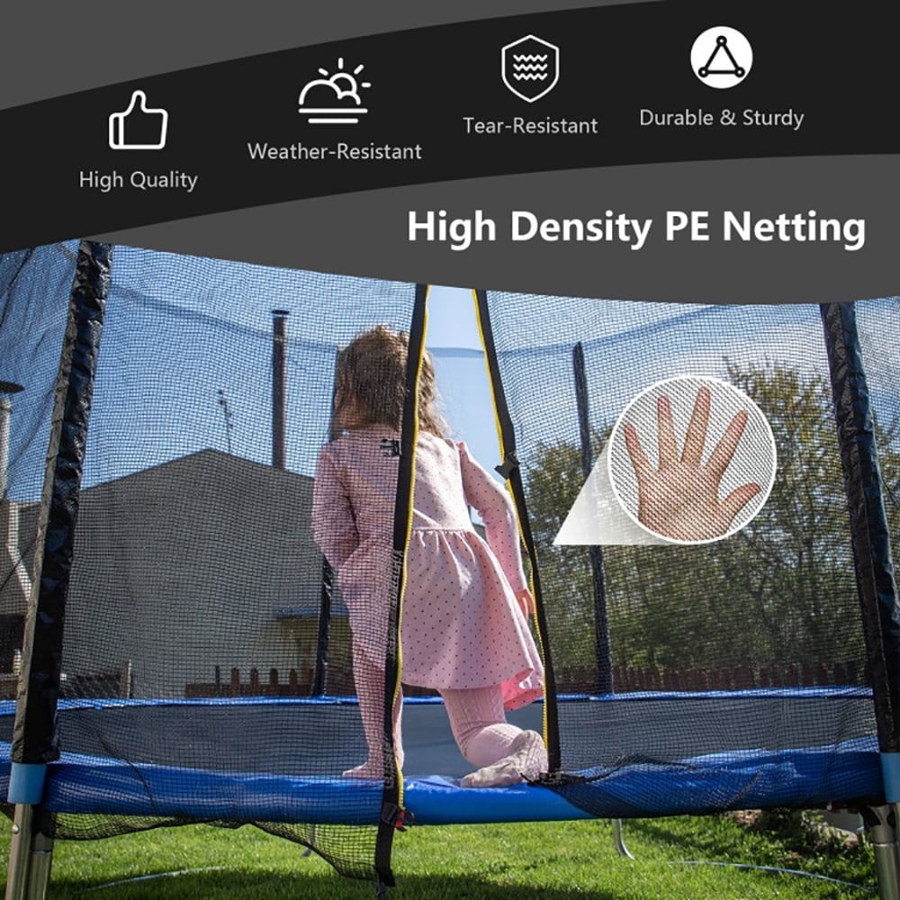 Resenkos Bounce Trampoline Replacement Safety Enclosure Net,Trampoline Safety Replacement Protection Enclosure Net-10 ft