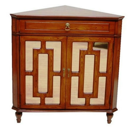 Heather Ann Creations Becker Lattice Mirror Corner Cabinet
