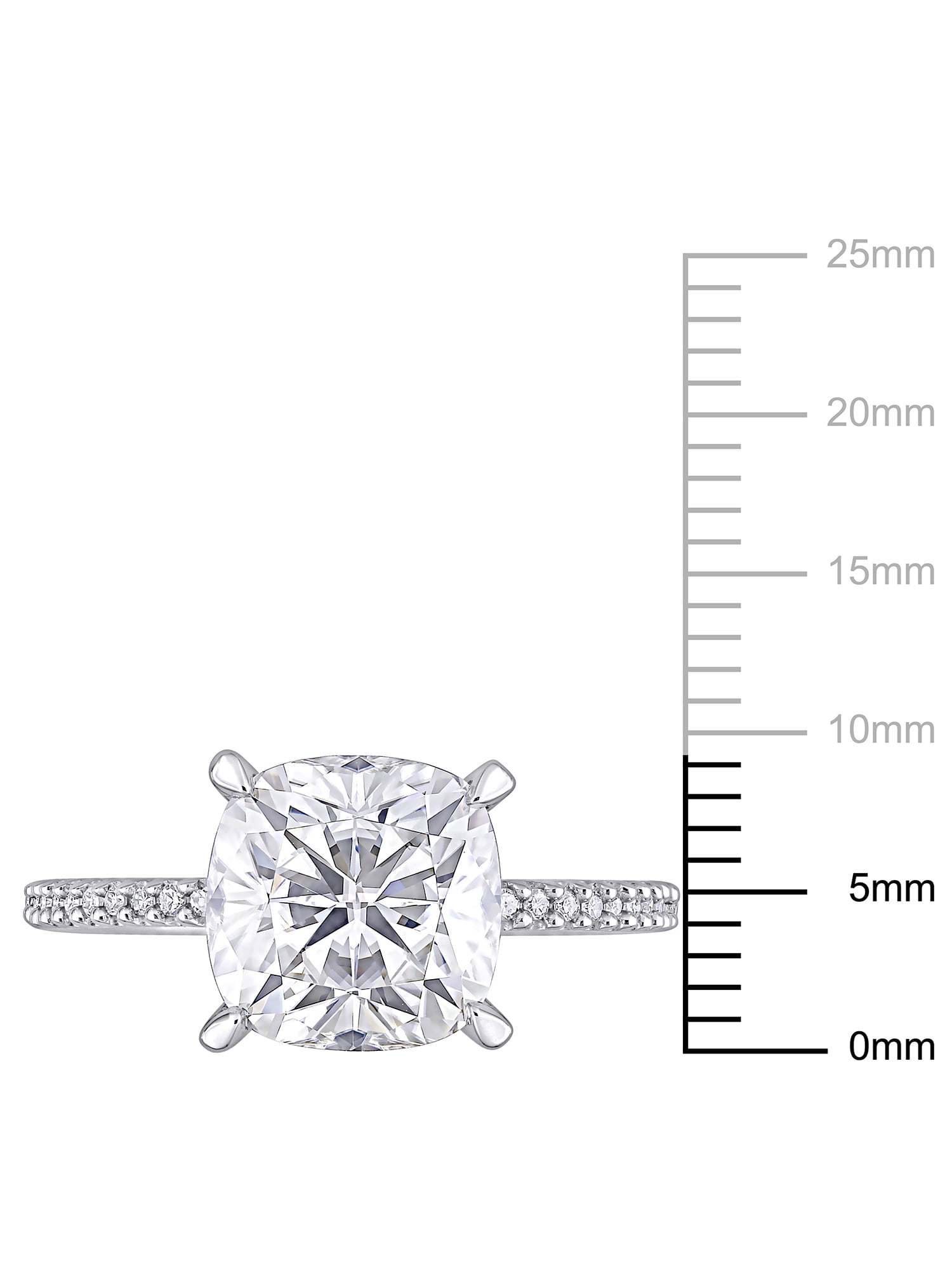 Everly Women's Created Moissanite and Diamond White Gold Engagement Ring