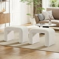 thumbnail image 1 of Tribesigns Vanity Stool Chair, Large Foot Stool Ottoman, Extra Seating for Living Room(2,White）, 1 of 5