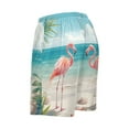 thumbnail image 3 of joogoo Mens Swim Trunks Flamingos and Starfish Shells on Beach Beach Shorts Drawstring Elastic Waist Swimwear Bathing Suits M, 3 of 6