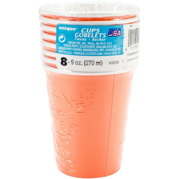 Party Paper Cup Solid Color 9oz 8Pcs