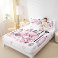 thumbnail image 4 of Manfei Girls Perfume King Sheet Set (4-Piece) Lipstick Diamond Ring Pink Bow Decor, 4 of 7