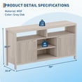 thumbnail image 2 of 59in Fluted TV Stand, TV Console Table Entertainment Center Modern Wood TV Consoles with Adjustable Shelf for 50/55/60/65 TV Living Room Bedroom, 2 of 6