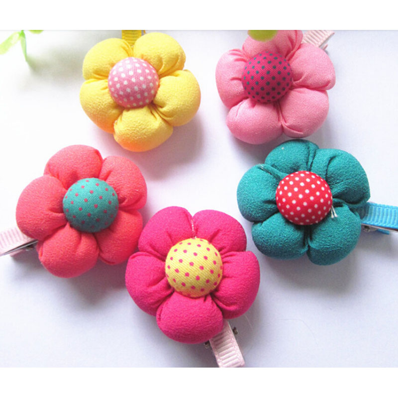 New Baby Hairpin Cute Flower Hair Clips Kids Candy Color Headwear for Baby Girls