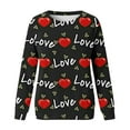 thumbnail image 4 of Valentines Crew Neck Sweatshirt for Women Casual Love Heart Print Hoodless Sweatshirt Pullover Tops Long Sleeve Workout Shirts Relaxed Fit Valentine's Day Blouse Womens Plus Size Sweatshirts, 4 of 5