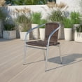 thumbnail image 2 of Wubio Commercial Aluminum and Dark Brown Rattan Indoor-Outdoor Restaurant Stack Chair, 2 of 9