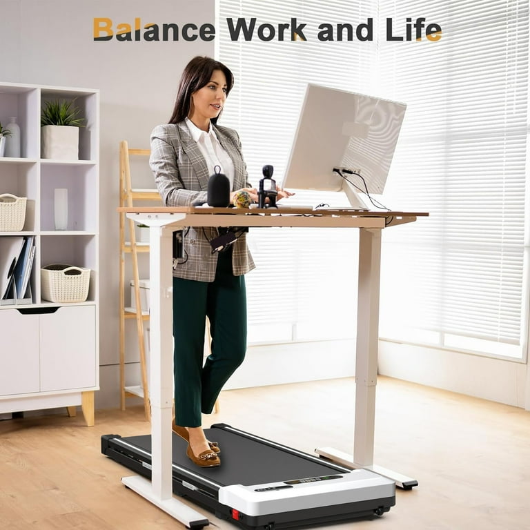 CoolHut 2.5Hp Walking Pad Walking Area 2 in 1 Under Desk Treadmill 300lb Walking Treadmill with Remote Control and LED Display Quiet Compact
