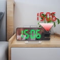 thumbnail image 1 of Reloj despertador de proyección con pantalla LED grande, espejo, día, fecha, reloj Digital, luz nocturna para el hogar, escritorio, dormitorio, niños Verde Macarena Reloj despertador digital, 1 of 8