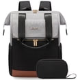 thumbnail image 1 of Mochila para portátil LOVEVOOK para mujer de 15.6 pulgadas con puerto USB gris-negro, 1 of 9