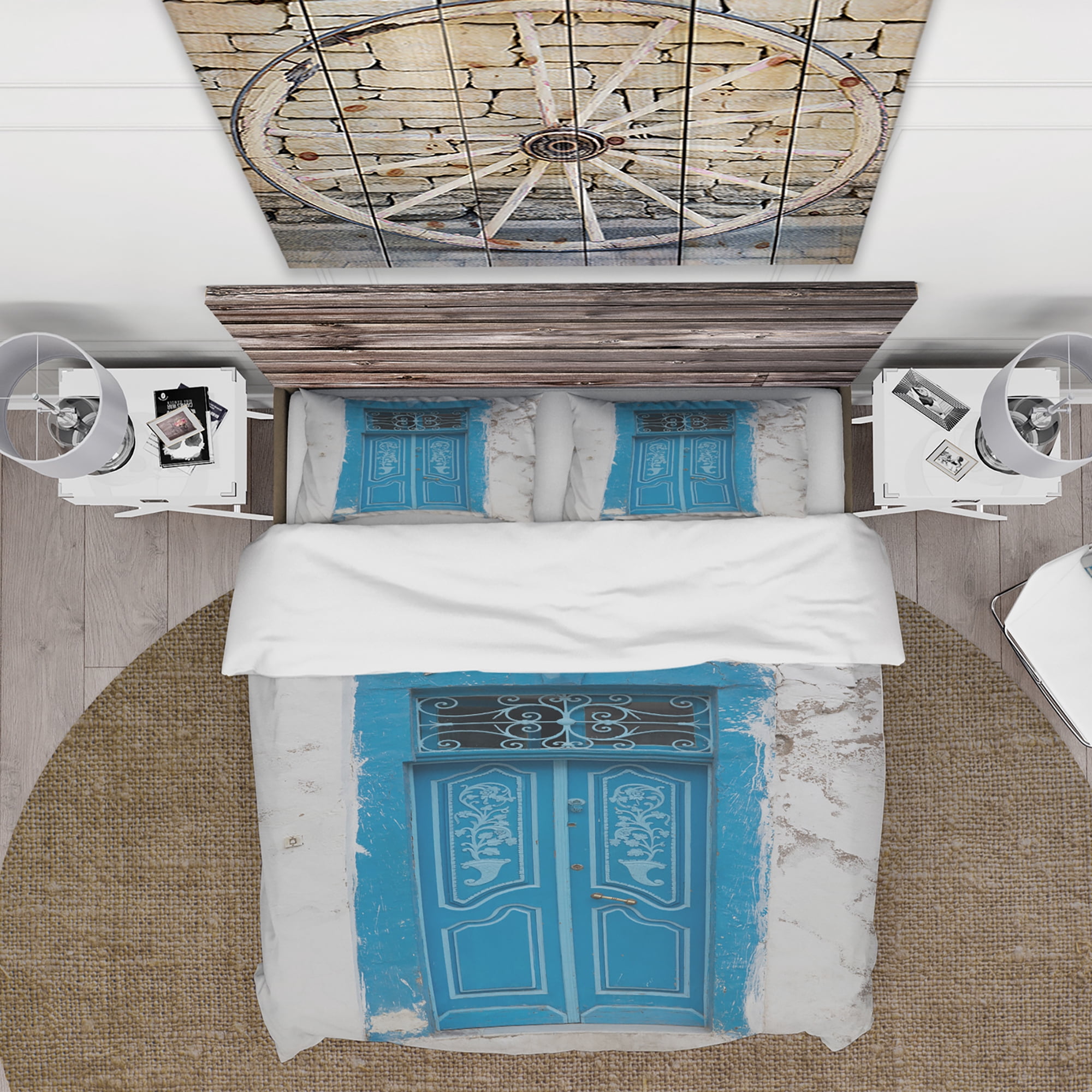 Designart 'Vintage Door in Tunesia' Vintage Duvet Cover Set