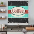 thumbnail image 5 of Coffee Vintage Black Teal Sheer Curtains 54 Inches Long for Bedroom, Farmhouse Rustic Light Filtering Privacy Drapes, Breathable Semi Sheer Window Treatment for Bathroom Dining Room Kitchen, 5 of 9