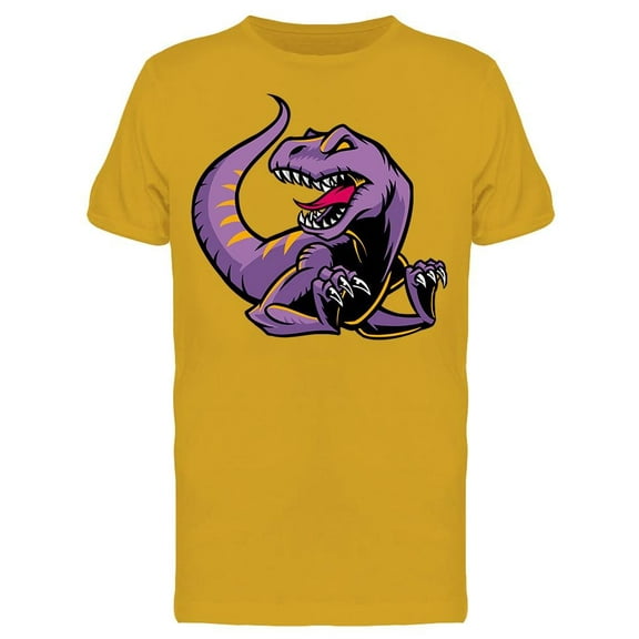 Purple Raptor Dinosaur Cartoon Tee Men's -Image by Shutterstock