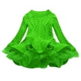 thumbnail image 4 of Povozer Girls' Long Sleeve Girl Dresses Ribbed Knit Sweater Dress(Green,3-4Y), 4 of 6