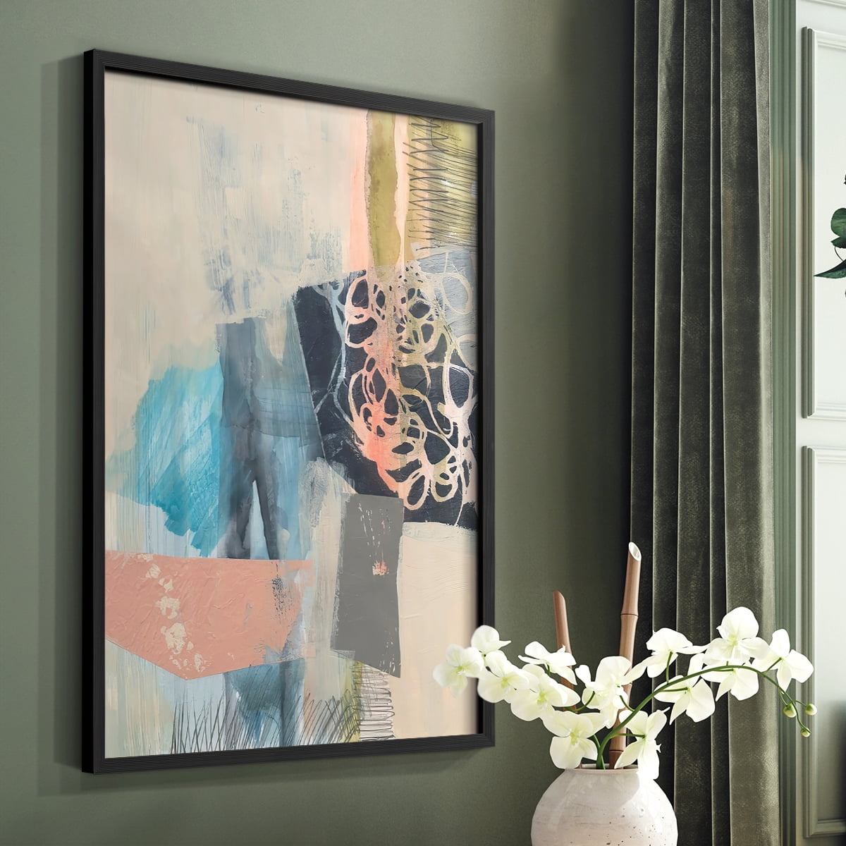 Reductive I in Black Solid Wood 22 x 28 Framed Print