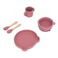 thumbnail image 2 of Ensemble, Assiette en Silicone Souple Bol Tasse Fourchette Cuillère, pour Sevrage Forme d'Ours Mignon, 2 of 8