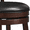 Black Faux Leather, variant on Weston Home Vertical Design Swivel Dark Cherry Finish Wood Counter Height Stool, Gray Linen