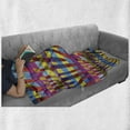 thumbnail image 5 of Zebra Print Soft Flannel Fleece Blanket, Vibrant Colored Zebra Print on Wooden Penal Vertical Curvy Lines Art Design, Cozy Plush for Indoor and Outdoor Use, 70" x 90", Fuchsia Yellow, by Ambesonne, 5 of 5