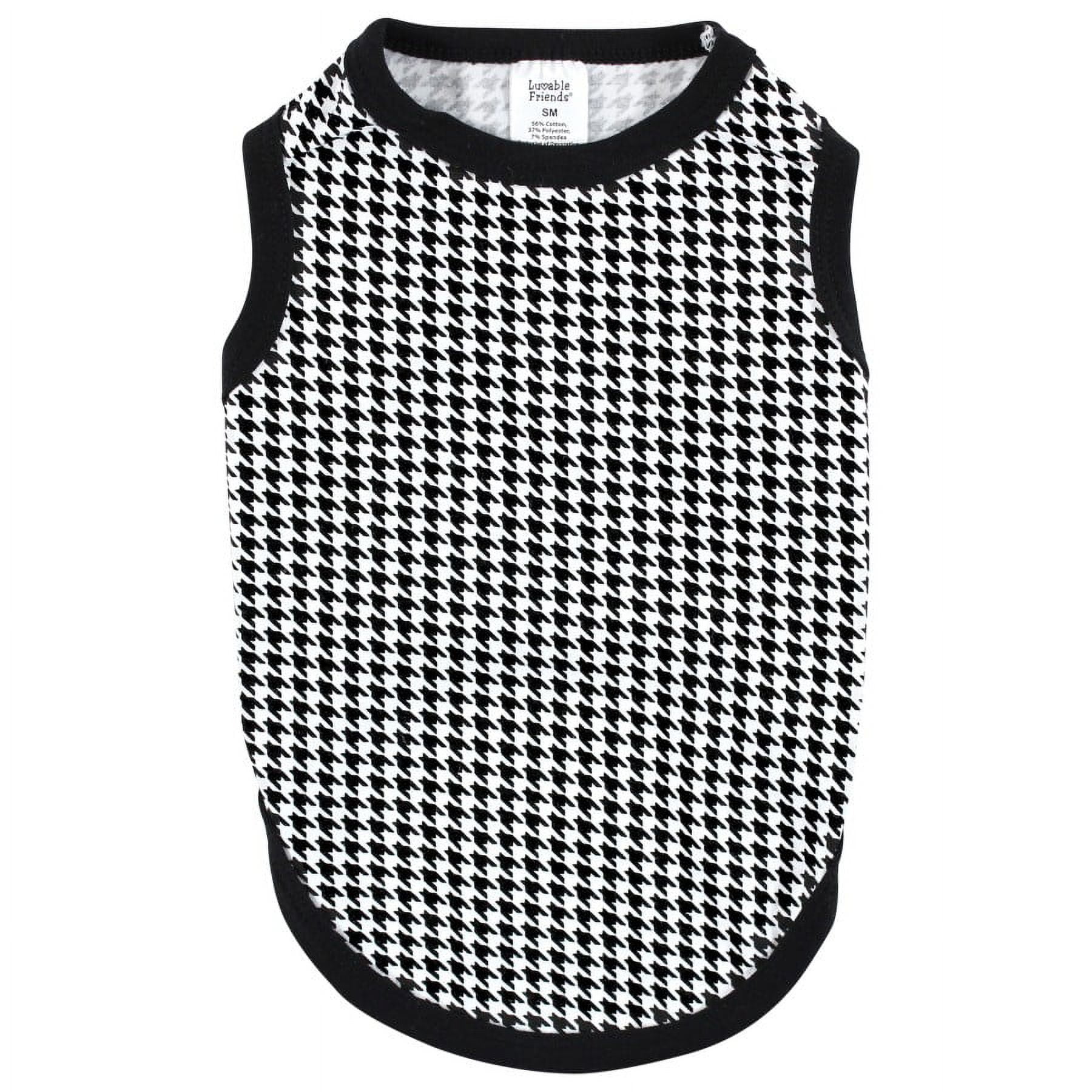 Luvable Friends Dog Pet Dog and Cats Cotton T-Shirts 2pk, Bff Houndstooth, X-Large