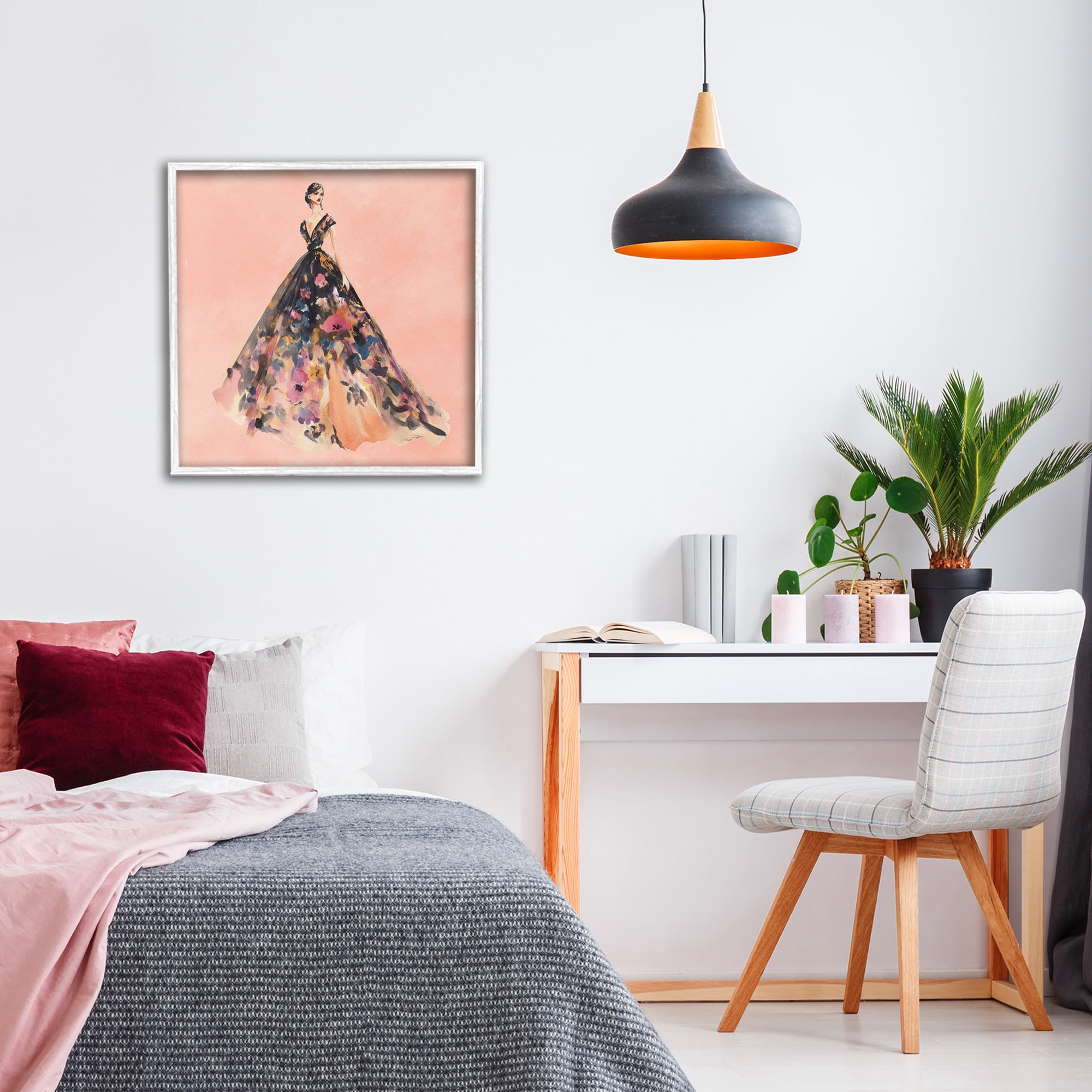 Stupell Industries Rose Gold Night White Framed Giclee Art, design by Svetlana Aleynikova