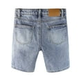 thumbnail image 2 of KIDSCOOL SPACE Baby Denim Shorts,Elastic WaistBand Inside Ripped Holes Summer Half Jeans,Light Blue,9-12 Months, 2 of 6