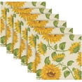 thumbnail image 6 of Coolnut Sunflower Flowers Napkins Reusable Washable Cloth Napkins Set of 6, Soft Comfortable Dinner Napkins for Family Weddings Holiday Party 20 X 20 Inch Washcloth Gift, 6 of 7