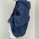 thumbnail image 3 of Sudaderas con capucha de manga larga para mujer, de Color sólido chaquetas con capucha, sudaderas de gran tamaño con cremallera informal, versión coreana Harajuku kawaii, otoño, 3 of 3