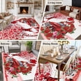 thumbnail image 6 of Red Valentine's Day Large Area Rugs for Bedroom Living Room, Soft Non Slip Carpet Bedside Rug, Love Heart Roses Gnomes Romantic Rectangular Floor Cover Kitchen Accent Rug 5'x8' for Dining Room/Office, 6 of 9
