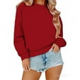 thumbnail image 6 of Ycuke Sweaters for Women Trendy Oversized Sweatshirt for Women Fall Outfits for Women 2024 Plus Size Sweaters Womens Tops Sudadera Con Cierre Hombre Cropped Sweatshirt Black/Red L, 6 of 7