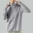 thumbnail image 2 of Upf Clothing Women Sun Shirt Women's Ice Silk Protective Hooded Sunscreen Jacket Pure Color Lightweight Breathable For Summer Outdoors, 2 of 4