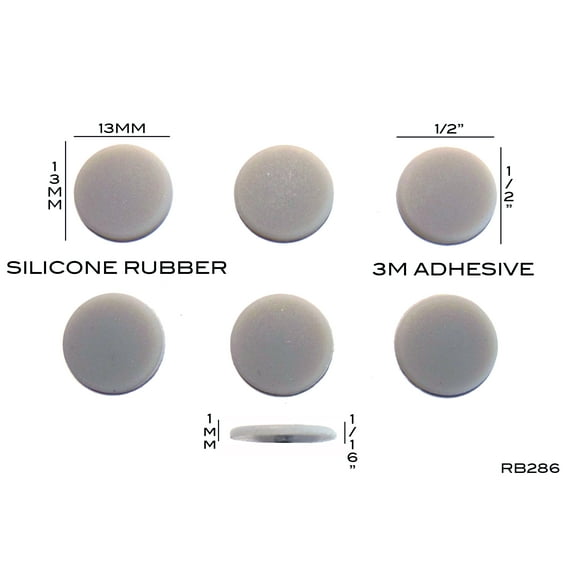 VATH Self Adhesive Silicone Rubber Feet 13mm(L) x 13mm(W) x 1mm(H) 6pcs [RB286]