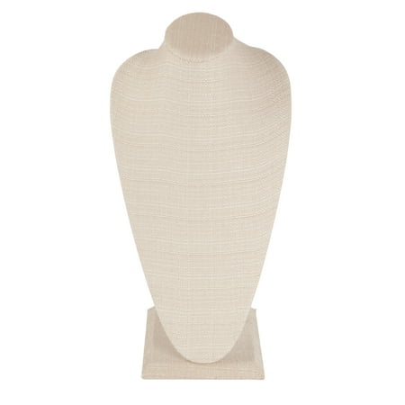 SSWBasics Tall Linen Necklace Display Bust - 18"H Jewelry Bust for Necklace Bust Jewelry Display - Elegant Jewelry Organizer