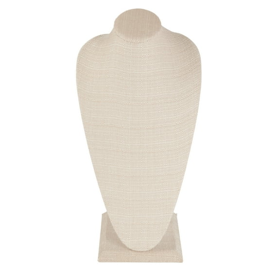 SSWBasics Tall Linen Necklace Display Bust - 18"H Jewelry Bust for Necklace Bust Jewelry Display - Elegant Jewelry Organizer