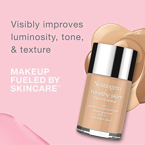Base Neutrogena Healthy Skin SPF 20 28ml con vitamina E y Feverfew, tono medio beige