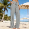 thumbnail image 2 of Wide Leg Pants Woman Casual Flowy Palazzo Trousers High Waisted Office Work Pants with Pockets, 2 of 6
