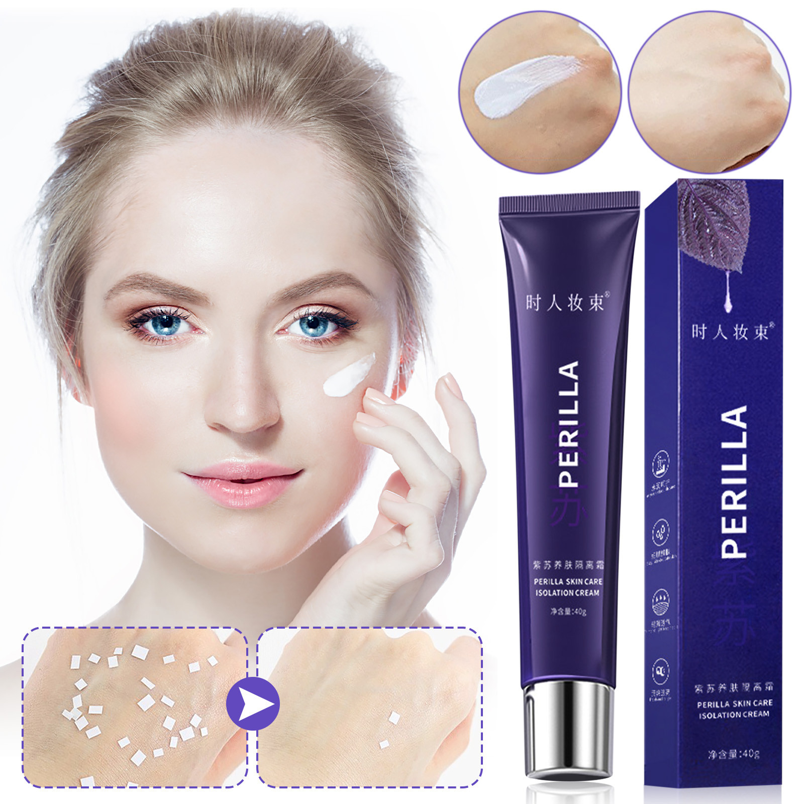 Qepwscx Makeup Perilla Isolation Cream Even Skin Tone Oil Control