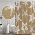 thumbnail image 4 of Shower Curtain Bathroom Set Retro Brown Starfish on Linen Waterproof Fabric Shower Curtains with Grommets&Hooks, Underwater World Privacy Bath Curtain for Bathtub 72x72in, 4 of 9