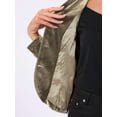 thumbnail image 5 of INSPIRE CHIC Women's Notched Lapel Long Sleeve Button Velvet Blazer XS Taupe, 5 of 6