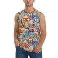 thumbnail image 2 of Fotbe Men's Set Of Travel Vintage Print Men's Sleeveless Muscle Tank Tops Casual T-Shirts for Gym Workout Beach-3X-Large, 2 of 8