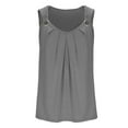 thumbnail image 4 of QUINDOS Womens Tank Tops Plus Size Dark Gray Summer Ribbed Solid Color Fold Camisole Sleeveless T-shirt Loose Tank Tops Camisoles for Women, 4 of 5