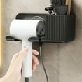 thumbnail image 4 of Hair Dryer Holder Wall Mounted, Adhesive Hair Rack Bathroom Organizer, Home Hairdryer Rack Styling Tools Storage, 4 of 5