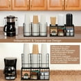 thumbnail image 2 of EasyPAG Coffee Station Organizer, Coffee Bar Accessories Station Organizer, 6 Compartment Condiment Rack for Breakroom, Office, Home, Black/Archaize, 2 of 6