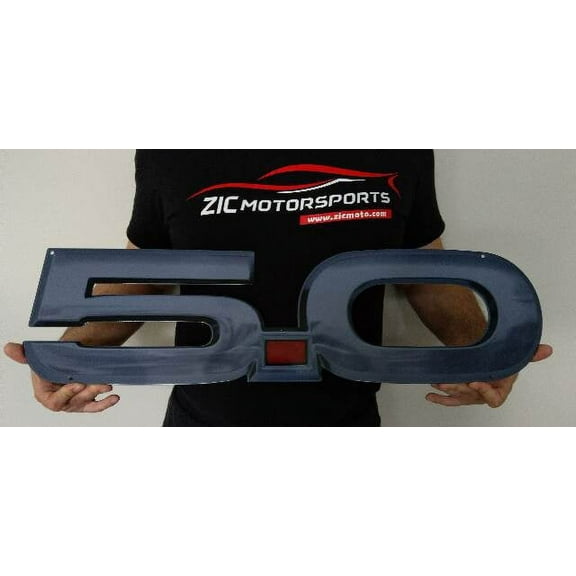 Ford Mustang GT 5.0 Logo Wall Steel Sign - Black Chrome Look